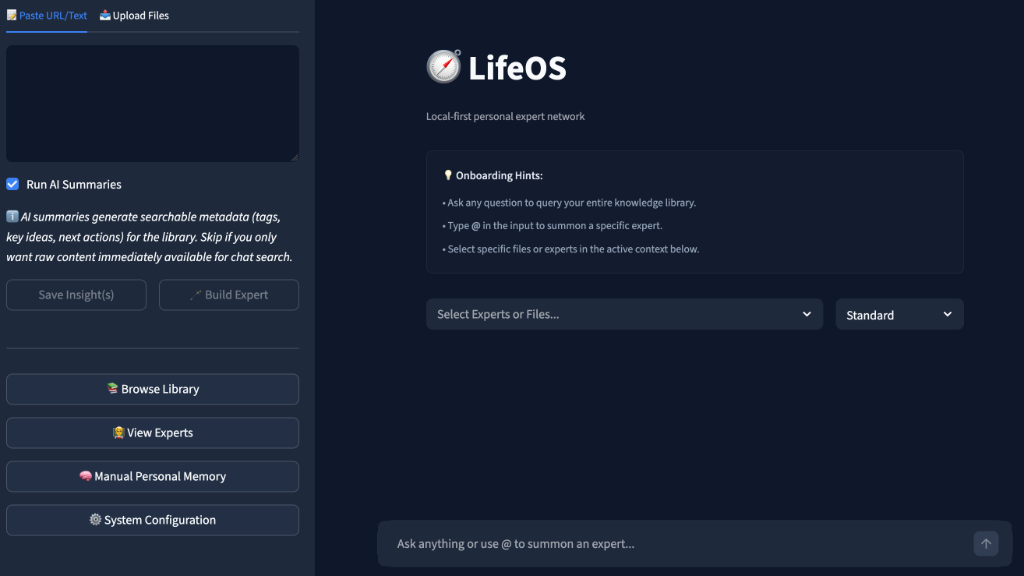 LifeOS Mockup